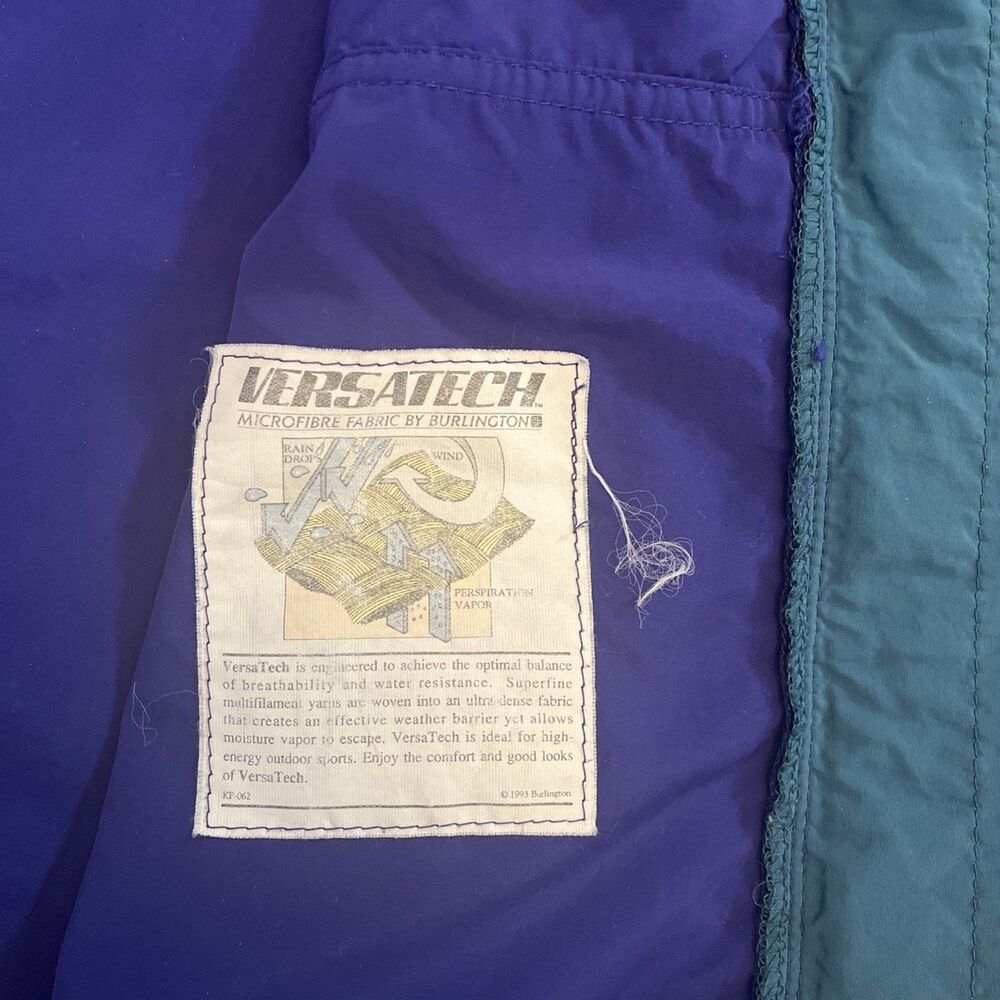 Vintage REI 1990s Versatech Windbreaker Jacket USA Made Classic Purple & Teal - Picture 9 of 14